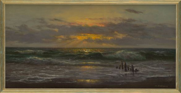 Sonnenuntergang mit Buhnen