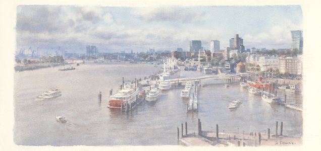 Blick von der Elphi-Plaza auf die Elbe
