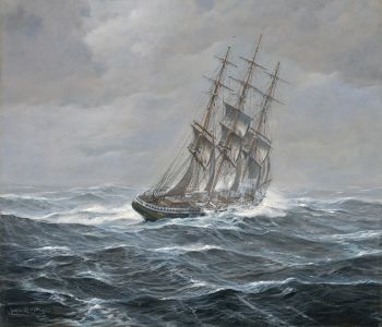 Vollschiff auf Steuerbordbug